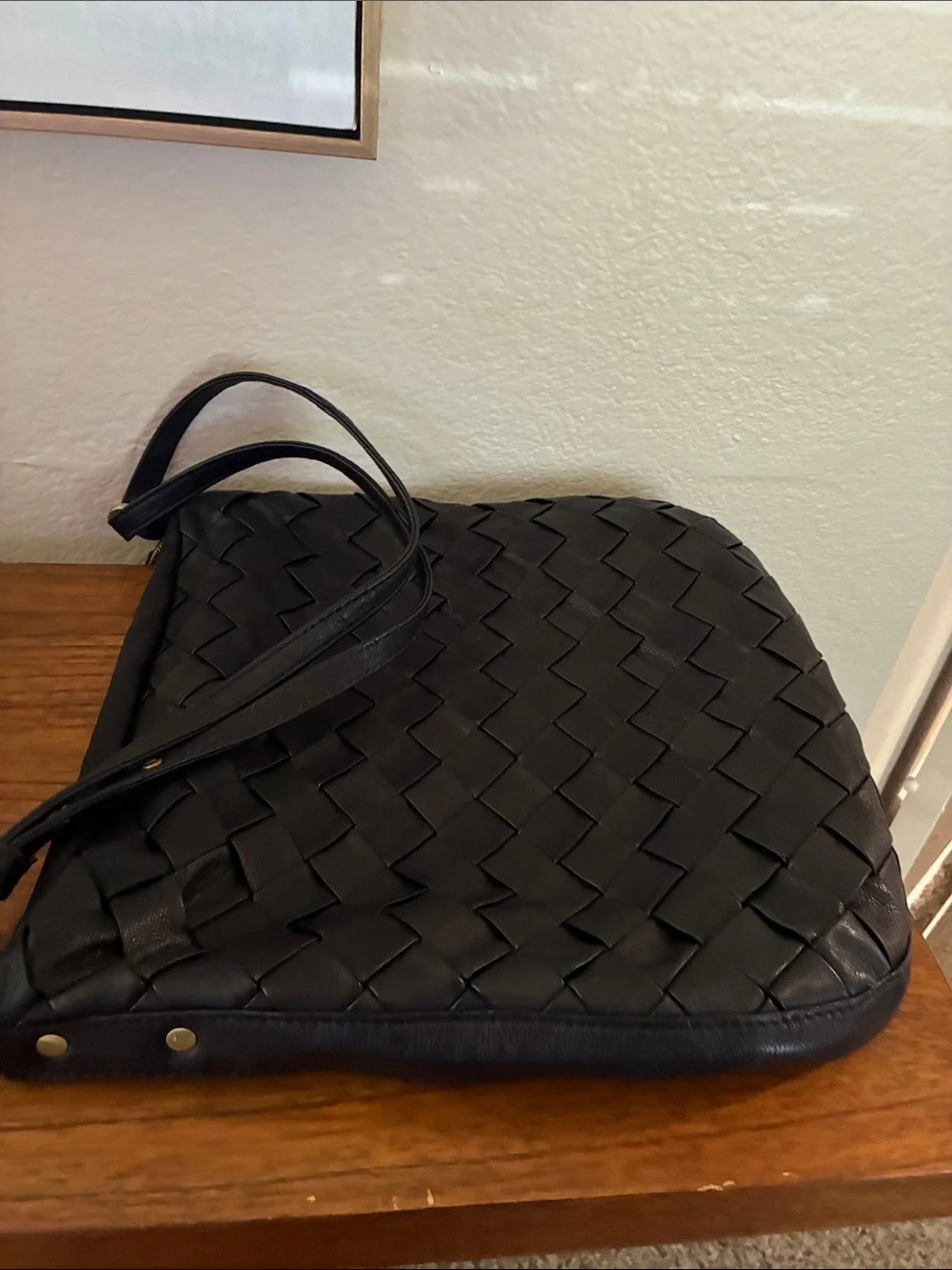 Hobo black Woven genuine Leather shoulder bag